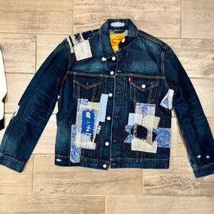 Levis vintage handmade patchwork boro sashiko denim jacket L